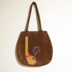 ​希少 本革 レザー トートバッグ 茶 ブラウン ハンドメイド 手仕事 作家風