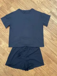 GUコットンカラーラウンジセット(半袖&ショートパンツ) M