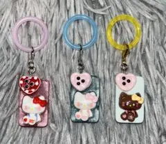 ハローキティ 携帯 目印チャーム めじるしアクセサリー 3点セット