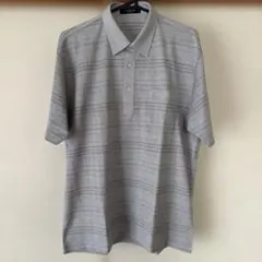 GIANNI VALENTINO ポロシャツ Lサイズ　グレー チェック柄のサムネイル