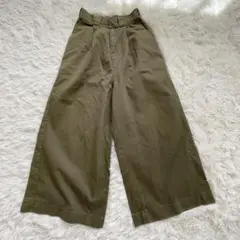 W closet ダブルクローゼット ワイド バギーパンツ オリーブ M