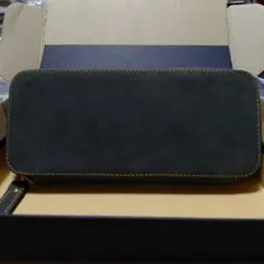 バハギア　ペンケース　ラウンドジップ型　クレイジーホース　オリーブ