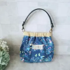 ねこ柄　バネ口ポーチ　音楽隊柄　ミニバッグ　小物入れ　花　コスメポーチ