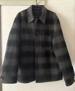 UNIQLO カジュアルジャケット ブラック/ブラウン チェック柄　Lサイズ