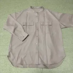[レディース L] GU ダブルポケットオーバーサイズシャツ　バンドカラー