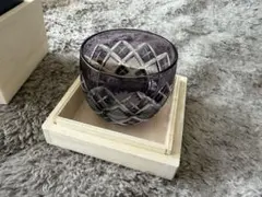 【新品未使用】TABLEAU 太武朗工房 江戸切子 江戸紫色 ぐい呑み 矢来魚子