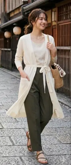⁠as know as de baseロングカーディガン白アズノゥアズドゥバズ⁠のサムネイル