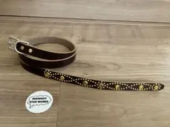 在庫ラスト！早いもの勝ち！栃木レザーフラワー スタッズレザーベルト