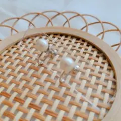 vintage/ひと粒パールのイヤリング/SILVER