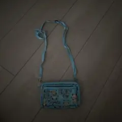 クマ柄 水色 ショルダーバッグ