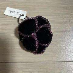 フラワーデザイン ブローチ 黒とピンク