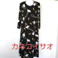 お値下げ❗【カネコイサオ】薔薇とアクセサリー柄　ポリエステルワンピース