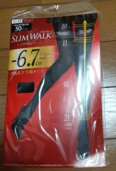 SLIM WALKサイズダウンシアータイツ S～M ほんのり透け感50デニール