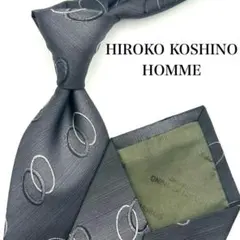 【美品】HIROKO KOSHINO HOMME ネクタイ グレー リング柄のサムネイル