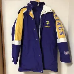 90's STARTER NFL 中綿ブルゾン　バイキングス　ベンチコート　古着