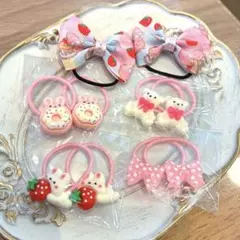 リボンヘアゴム、パーツヘアゴム　セット