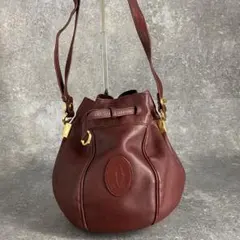 Cartier カルティエ ショルダーバッグ 巾着 マストライン ボルドー