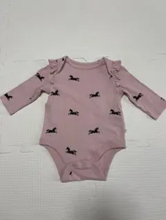 【GAP】ピンク馬柄ボディースーツ 3-6ヶ月 60cm