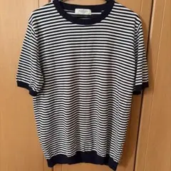 material様専用】グランサッソ 半袖ボーダーニット 48 クリーニング済