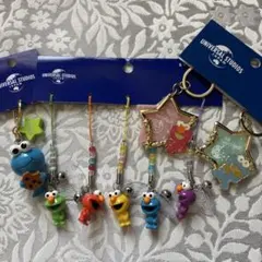 USJ限定 セサミストリート ストラップ キーチェーン セット