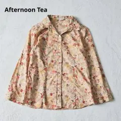 Afternoon Tea　花柄　長袖シャツ　コットン　M　オレンジ　総柄のサムネイル