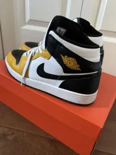 Air Jordan 1 ハイカット スニーカー ブラック/ホワイト/イエロー