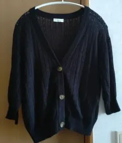 アースミュージック&エコロジー　透かし柄カーディガン