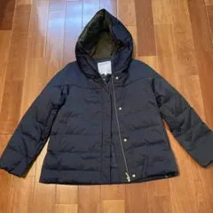dessin ネイビー フード付き ダウンジャケット
