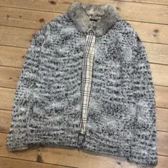 高級 BURBERRY BLACKLABEL ラビットファー ニットブルゾン