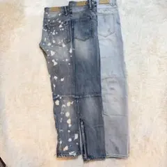 eyden着用 30/M mnmlミニマル ダメージスキニーデニム ストレッチ 