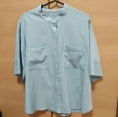 新品　水色 半袖シャツ
