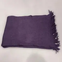 紫色フリンジ付きマフラー 約25cm x 180cm