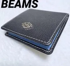 未使用 BEAMS黒レザー二つ折りコインケースのサムネイル
