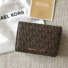 新品　マイケルコース MICHEAL KORS　三つ折り　財布　ブラウン
