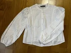ZARA 刺繍入りブラウスL