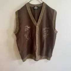 JACK DUVAN SPORTS ニットベスト　ジレ　ブラウン　LL