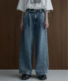 【remer】13.5ozヴィンテージワイドストレートバギーデニムパンツブルー