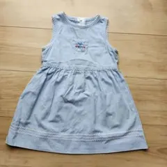 familiar 水色 鳥 ワンピース 90　夏