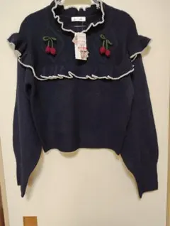 新品タグつき　しまむら　melume　サクランボつきニット