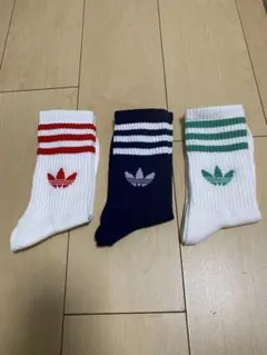 adidas ストライプ ソックス 3足セット25-27cm