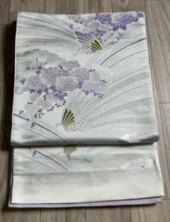 袋帯　洒落帯　高級○ ポリエステル　蝶　花柄　フォーマル ○w18