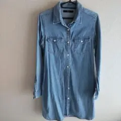 長袖シャツワンピース