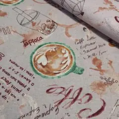 ✿spill coffee<キャンバス> 生地 布 はぎれ[くすみピンク]