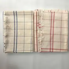 カットクロス　青と赤のチェック　2枚