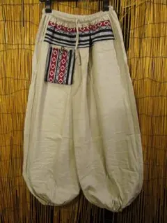 【ＳＡＬＥ】③新品＊男女兼用＊コットン素材＊ゲリ生地ライン＊アラジンパンツ