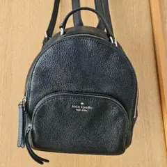 kate spade 黒 レザー リュック