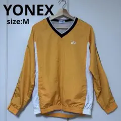 YONEX 長袖Vブレーカー プルオーバー 裏メッシュ オレンジ M