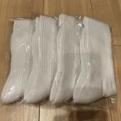 ホワイトリブ編みソックス4足セット 23-25cm