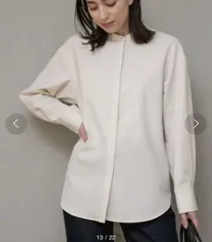 オペークドットクリップ　ブラウス　アイボリー　L 40