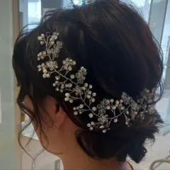 シルバー花モチーフ ヘッドドレス